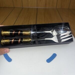 Unique Creative‎ Copper Spoon & Fork Salad Serving  Made in South Africa